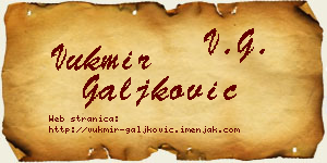 Vukmir Galjković vizit kartica
